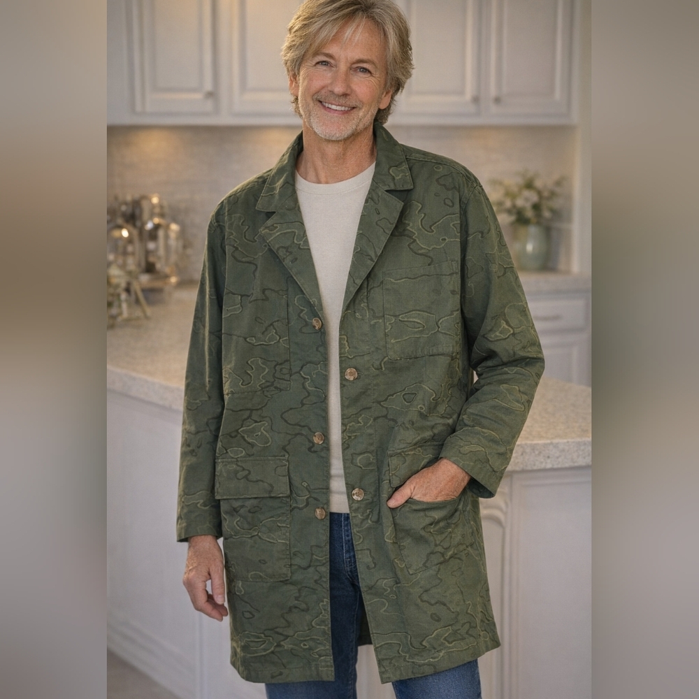 Men's Green Patterned Coat